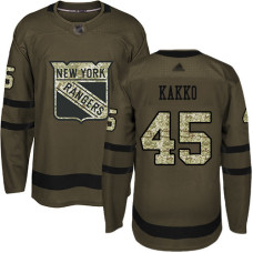 #45 Kaapo Kakko Green Salute to Service Stitched Hockey Jersey