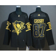 #87 Sidney Crosby Black Golden Stitched Jersey