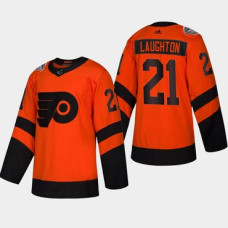 #21 Scott Laughton Flyers Coors Light 2019 Stadium Series Orange Authentic Jersey