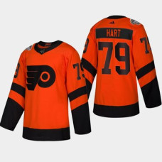 #79 Carter Hart Flyers Coors Light 2019 Stadium Series Orange Authentic Jersey