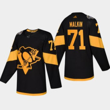 #71 Evgeni Malkin Penguins Coors Light 2019 Stadium Series Black Authentic Jersey