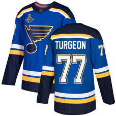 #77 Pierre Turgeon Blue Home Authentic Stanley Cup Champions Stitched Hockey Jersey