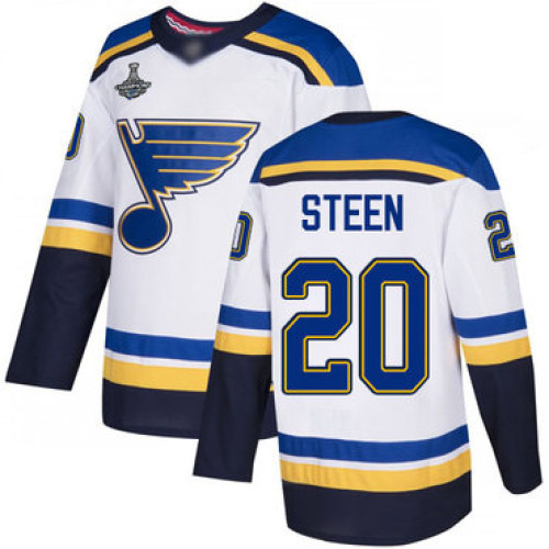 Adidas St. Louis Blues No20 Alexander Steen White Road Authentic Stanley Cup Champions Women's Stitched NHL Jersey
