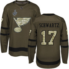 #17 Jaden Schwartz Green Salute to Service 2019 Stanley Cup Final Bound Stitched Hockey Jersey