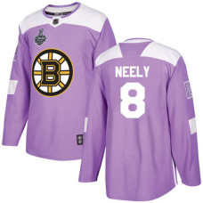 #8 Cam Neely Purple Authentic Fights Cancer 2019 Stanley Cup Final Bound Stitched Hockey Jersey