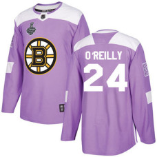 #24 Terry O'Reilly Purple Authentic Fights Cancer 2019 Stanley Cup Final Bound Stitched Hockey Jersey