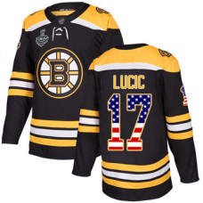 #17 Milan Lucic Black Home Authentic USA Flag 2019 Stanley Cup Final Bound Stitched Hockey Jersey