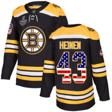 #43 Danton Heinen Black Home Authentic USA Flag 2019 Stanley Cup Final Bound Stitched Hockey Jersey
