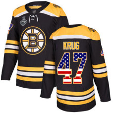 #47 Torey Krug Black Home Authentic USA Flag 2019 Stanley Cup Final Bound Stitched Hockey Jersey