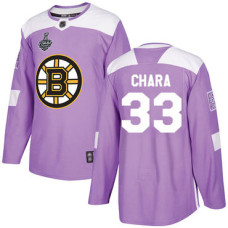 #33 Zdeno Chara Purple Authentic Fights Cancer 2019 Stanley Cup Final Bound Stitched Hockey Jersey