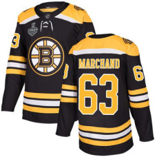 #63 Brad Marchand Black Home Authentic 2019 Stanley Cup Final Bound Stitched Hockey Jersey