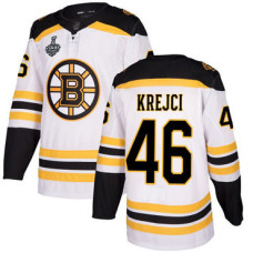 #46 David Krejci White Road Authentic 2019 Stanley Cup Final Bound Stitched Hockey Jersey