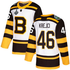 #46 David Krejci White Authentic 2019 Winter Classic 2019 Stanley Cup Final Bound Stitched Hockey Jersey