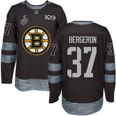 #37 Patrice Bergeron Black 1917-2017 100th Anniversary 2019 Stanley Cup Final Bound Stitched Hockey Jersey