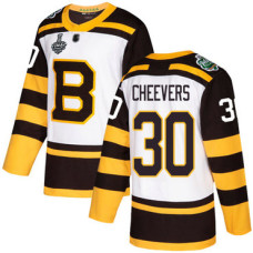 #30 Gerry Cheevers White Authentic 2019 Winter Classic 2019 Stanley Cup Final Bound Stitched Hockey Jersey