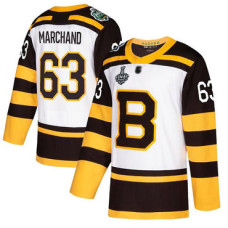 #63 Brad Marchand White Authentic 2019 Winter Classic 2019 Stanley Cup Final Bound Stitched Hockey Jersey