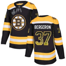 #37 Patrice Bergeron Black Home Authentic Drift Fashion 2019 Stanley Cup Final Bound Stitched Hockey Jersey