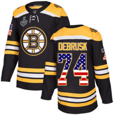 #74 Jake DeBrusk Black Home Authentic USA Flag 2019 Stanley Cup Final Bound Stitched Hockey Jersey