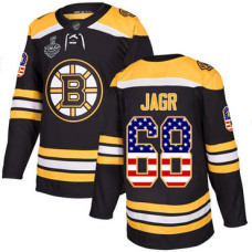 #68 Jaromir Jagr Black Home Authentic USA Flag 2019 Stanley Cup Final Bound Stitched Hockey Jersey