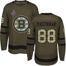 #88 David Pastrnak Green Salute to Service 2019 Stanley Cup Final Bound Stitched Hockey Jersey