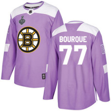 #77 Ray Bourque Purple Authentic Fights Cancer 2019 Stanley Cup Final Bound Stitched Hockey Jersey