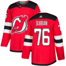 Devils #76 P. K. Subban Red Home Authentic Stitched Hockey Jersey