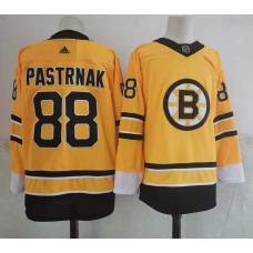 #88 David Pastrnak Yellow 2020-21 Stitched Jersey