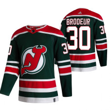 #30 Martin Brodeur Green 2020-21 Reverse Retro Alternate Jersey