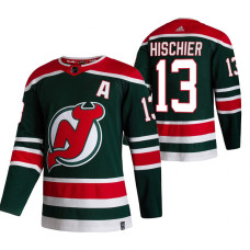 #13 Nico Hischier Green 2020-21 Reverse Retro Alternate Jersey