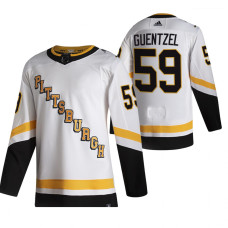 #59 Jake Guentzel White 2020-21 Reverse Retro Alternate Jersey