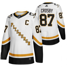 #87 Sidney Crosby White 2020-21 Reverse Retro Alternate Jersey