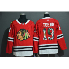 #19 Jonathan Toews NEW Red Fashion Stitched Jersey