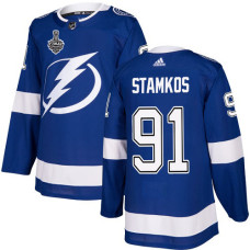 #91 Steven Stamkos Blue Home Authentic 2020 Stanley Cup Final Stitched Jersey