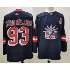 #93 Mika Zibanejad Navy Blue 2020-21 Stitched Jersey