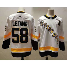 #58 Kris Letang White 2020-21 Stitched Jersey