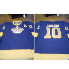 #10 Carlson Purple Yellow CCM Throwback Jersey