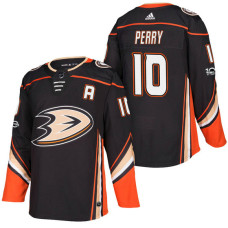 #10 Corey Perry Black 2018 New Season Home Authentic Jersey With Anniversary Patch