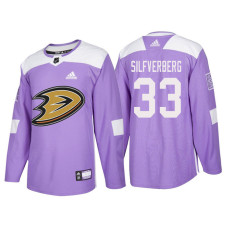 #33 Jakob Silfverberg Purple Hockey Fights Cancer Authentic Jersey