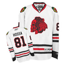 Marian Hossa #81 White Red Skull Jersey