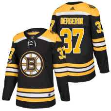 #37 Patrice Bergeron Black 2018 New Season Home Authentic Jersey With Anniversary Patch