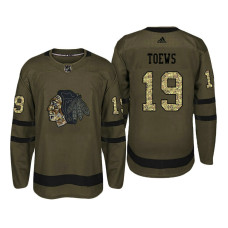 #19 Jonathan Toews Camo Salute To Service Jersey