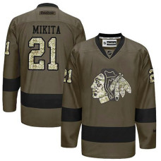 Stan Mikita #21 Green Camo Player Jersey