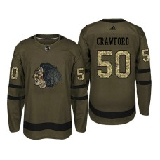 #50 Corey Crawford Camo Salute To Service Jersey