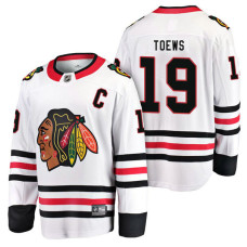 #19 White Breakaway Jonathan Toews Jersey