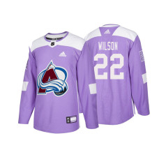 #22 Colin Wilson Purple 2018 Authentic Hockey Fights Cancer Jersey