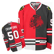 Corey Crawford #50 Red/Black Split Fashion Jersey