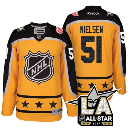 Detroit Red Wings No51 Frans Nielsen Yellow 2017 All-Star Atlantic Division Stitched Youth Jersey