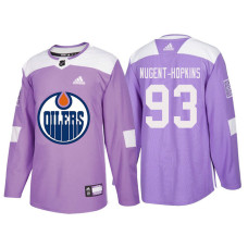 #93 Ryan Nugent-Hopkins Purple Hockey Fights Cancer Authentic Jersey