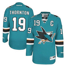 Joe Thornton #19 Teal Green Home Replica Jersey