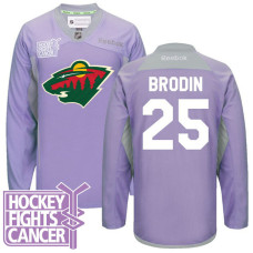 Jonas Brodin #25 Purple Hockey Fights Cancer Jersey